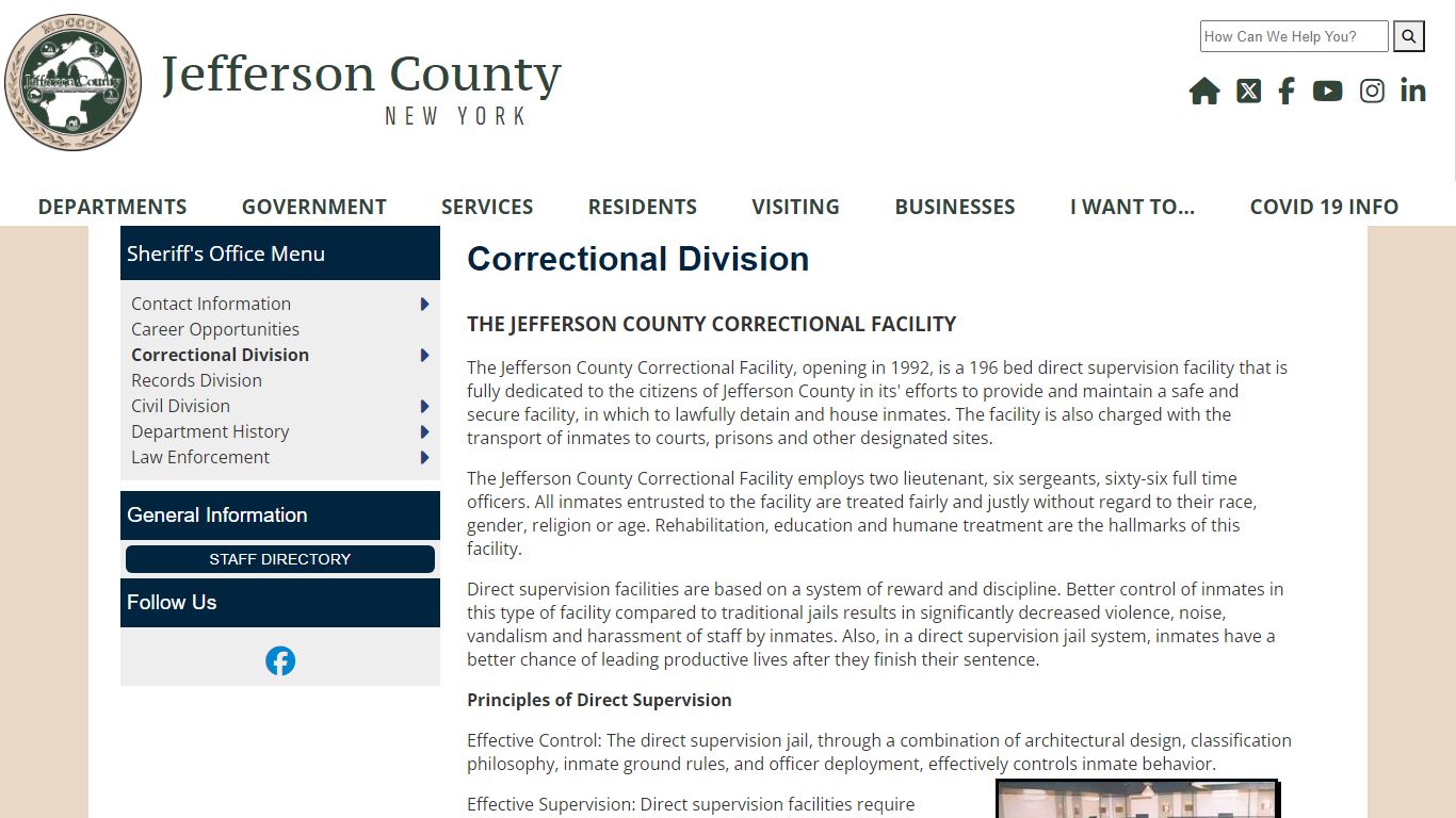 Welcome to Jefferson County, New York - Correctional Division